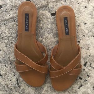 Margaux brown leather slides size 38